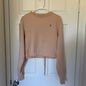 VS Pink Long Cropped Sweatshirt